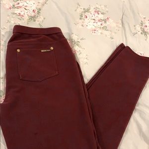 Burgundy leggings